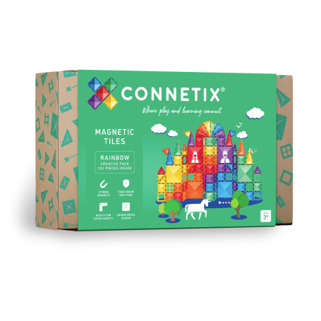 Pack Créatif CONNETIX Arc-en-ciel 102 pcs | Jeu Magnétique de Construction