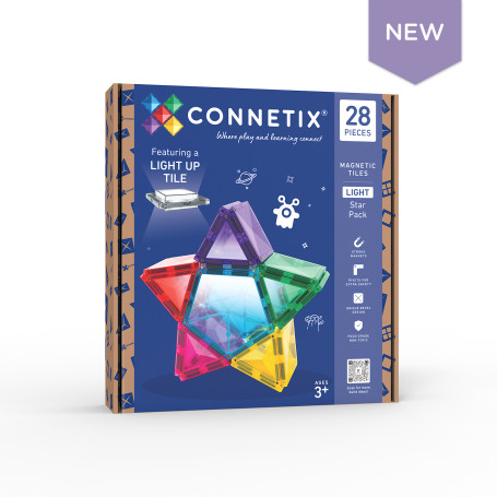 Pack Étoile Lumineuse CONNETIX 28 pcs | Jeu Magnétique Lumineux