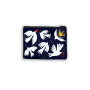Doves Navy Cotton Zipper Purse | Poetic & Chic