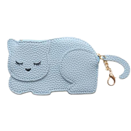 Yuko.B Katie Cat Coin Purse | Blue Elegant Kitten Wallet