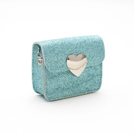 Yuko.B Mini-Love Kids Crossbody Bag | Glitter Mint Heart Purse