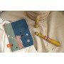 Baby health record book cover with embroidered name - Cat