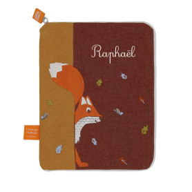 Protège carnet de santé avec prénom brodé -Renard