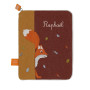 Baby health record book cover with embroidered name - Fox