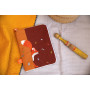 Baby health record book cover with embroidered name - Fox