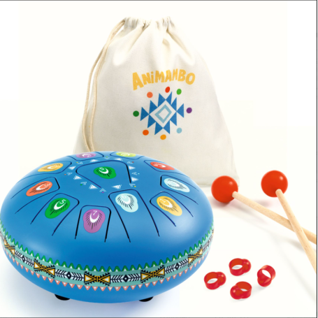 Grand tambour à languettes Djeco Animambo | Instrument percussion 11 notes