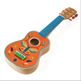 Djeco Animambo Small Wooden Guitar | 6 Metal Strings 54 cm