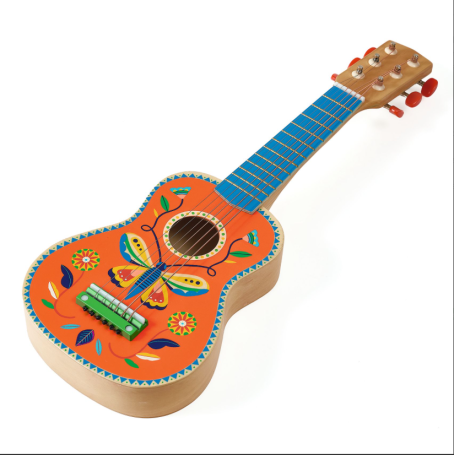 Petite guitare en bois Djeco Animambo | 6 cordes métalliques 54 cm