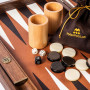 Jeu de Backgammon 48 cm en cuir synthétique Caramel