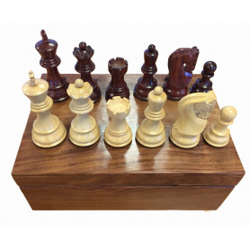 Pièces d'échecs de luxe Sheesham et Buis T5