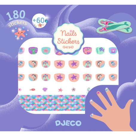 Djeco Douceur Marine Glitter Kids Nail Stickers