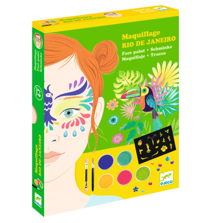 Djeco Rio de Janeiro Face Paint Kit with Stencils