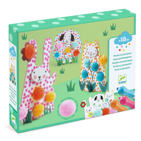 Peinture Des points et des pompons - Dans l’herbe - Djeco