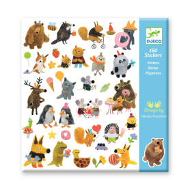 Pochette de 160 autocollants enfants Fluffy Friends Djeco