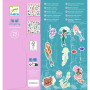 Pochette de 160 stickers métallisés sirènes Djeco