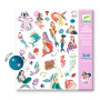 Pochette de 160 stickers métallisés sirènes Djeco