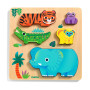 Djeco WoodyWild Wooden Wild Animals Chunky Puzzle