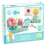 Set vaisselle en bois enfant avec boîte égouttoir Djeco
