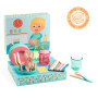 Djeco Kids Wooden Tableware Set with Dish Rack Box