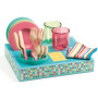 Set vaisselle en bois enfant avec boîte égouttoir Djeco