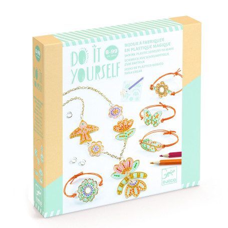 Kit créatif bijoux plastique magique Plume et lotus Djeco