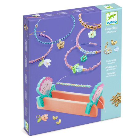 Djeco Blue Macrame Bracelets Kids Craft Loom Kit