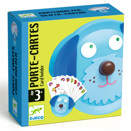 Djeco Blue Dog Card Holder for Toddlers and Kids