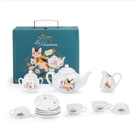 Valise dînette service à thé céramique Les Parisiennes Moulin Roty
