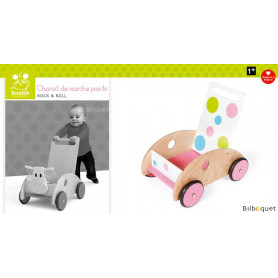 Chariot de marche rose à pois