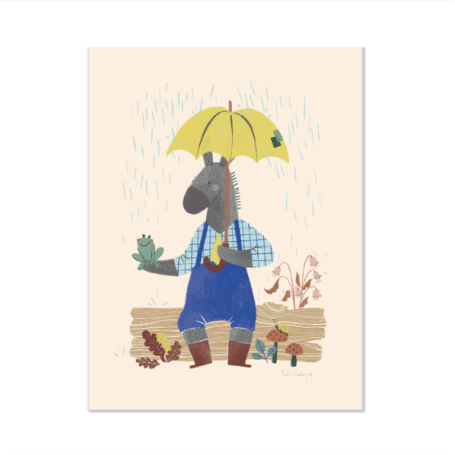 Affiche Anatole l'âne Pomme des Bois Moulin Roty 30x40 cm