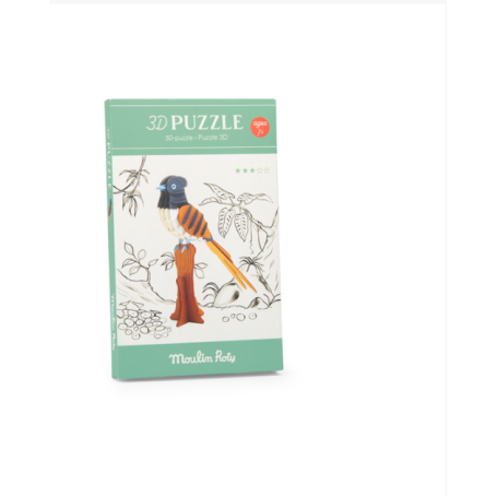 Puzzle 3D Gobe-mouche de paradis Tout autour du monde Moulin Roty