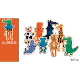 Magnetiques bois Crazy animaux