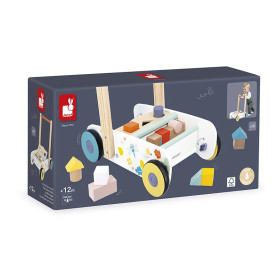 Pure Wooden Baby Walker with Blocks - Janod