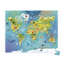 100-Piece World Map Cardboard Puzzle in Carrying Case - Janod
