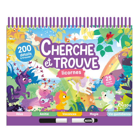 Search and Find Unicorns Activity Book - Auzou