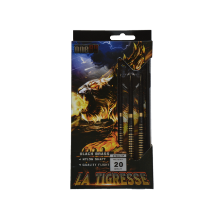 Jeu de 3 fléchettes en laiton La Tigresse 20g pointes acier