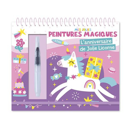 Pretty Unicorn Birthday Magic Water Painting Book
