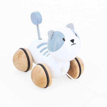 Vilac French Wooden Pull-Along Kitten Toy Gribouille