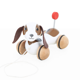 Vilac French Wooden Pull-Along Dog Toy Sot-Six