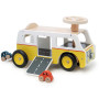 Vilac 2-in-1 Wooden Ride-On Retro Camper Van & Toy Car Garage
