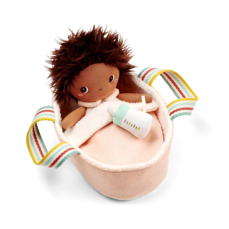 Baby Misha and her Carrycot - Cloth doll 21 cm - Lilliputiens