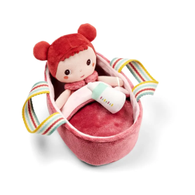 Baby Mio and her Carrycot - cloth doll 21 cm - Lilliputiens