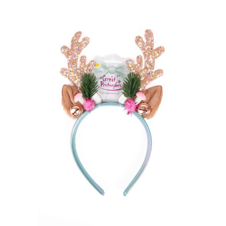 Holiday Rudolph Headband Pink Mint Great Pretenders
