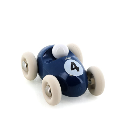 Mini voiture roadster bleue foncée en bois Vilac