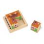 Puzzle 4 cubes en bois animaux de la ferme - Janod