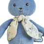 Doudou pantin lapin 25cm - bleu horizon - Lapinoo Kaloo