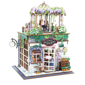 3D Wooden Flower Shop Diorama Kit - Buki France