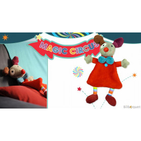 Doudou plat Clown Gustave rouge - Magic Circus