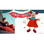 Doudou plat Clown Gustave rouge - Magic Circus