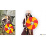 Bouclier de Viking rouge et jaune - Accessoire enfant